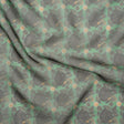 Polyester and Viscose Organza - Green and Teal Tropical Leaf Bunches