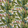 Polyester Microvelvet - White and Green Palm Trees