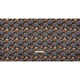 Medium Weight Linen and Cotton Woven - Black, Green and Red Scarab Beetles and Skulls