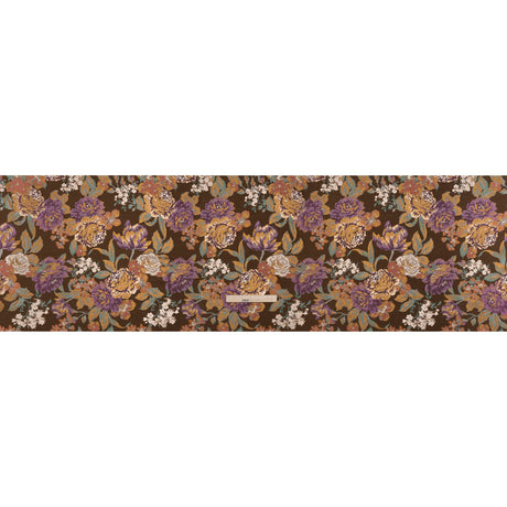Metallic Luxury Brocade - Brown, Purple and Aqua Classic Flowers