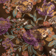Metallic Luxury Brocade - Brown, Purple and Aqua Classic Flowers