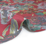 Metallic Luxury Brocade - Pink, Silver and Green Classic Flowers