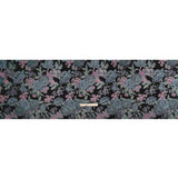Metallic Luxury Brocade - Black, Blue and Baby Pink Classic Flowers