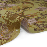 Metallic Luxury Brocade - Wasabi Green, Gold and Pale Pink Classic Flowers