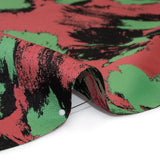 Luxury Polyester Brocade - Black, Hot Pink and Summer Green Abstract Brushstrokes