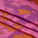 Luxury Polyester Brocade - Orange, Pink and Orchid Purple Abstract Brushstrokes