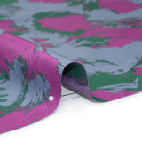 Luxury Polyester Brocade - Fuchsia, Periwinkle and Green Abstract Brushstrokes