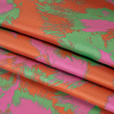Luxury Polyester Brocade - Hot Pink, Orange and Summer Green Abstract Brushstrokes