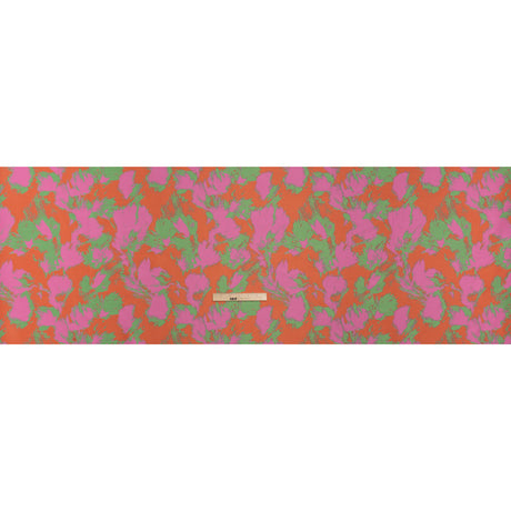 Luxury Polyester Brocade - Hot Pink, Orange and Summer Green Abstract Brushstrokes