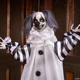 43 1/4" Black & White Light-Up Clown Animated Prop Halloween Decoration