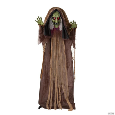 RADYAN Light-Up Animated Hunchback Witch Standing Halloween Decoration shown in a clear product image