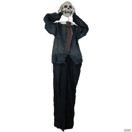 RADYAN Animated Hanging Skull Man with Light-Up Eyes and Sound Effects shown in a clear product image