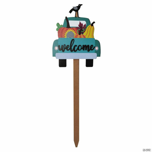 43" Welcome Truck Fall Harvest Yard Sign