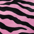 Zebra Pink Big Stripe Velboa Fur Zebra Animal Short Pile Fabric,