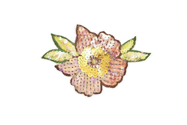 Sequin Flower Iron-On Patch 4.25" x 3"