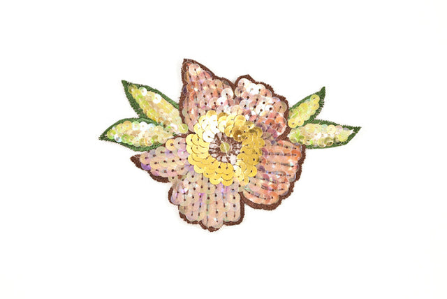 Sequin Flower Iron-On Patch 4.25" x 3"