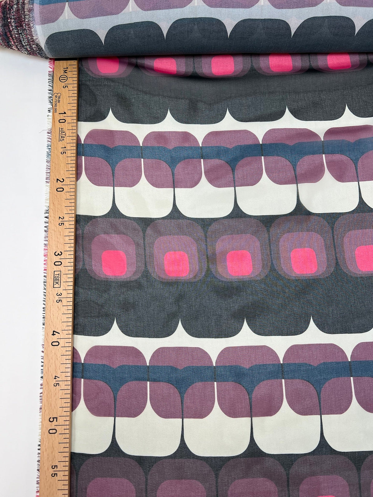 Polyester Chiffon Crepe Black Purple Printed