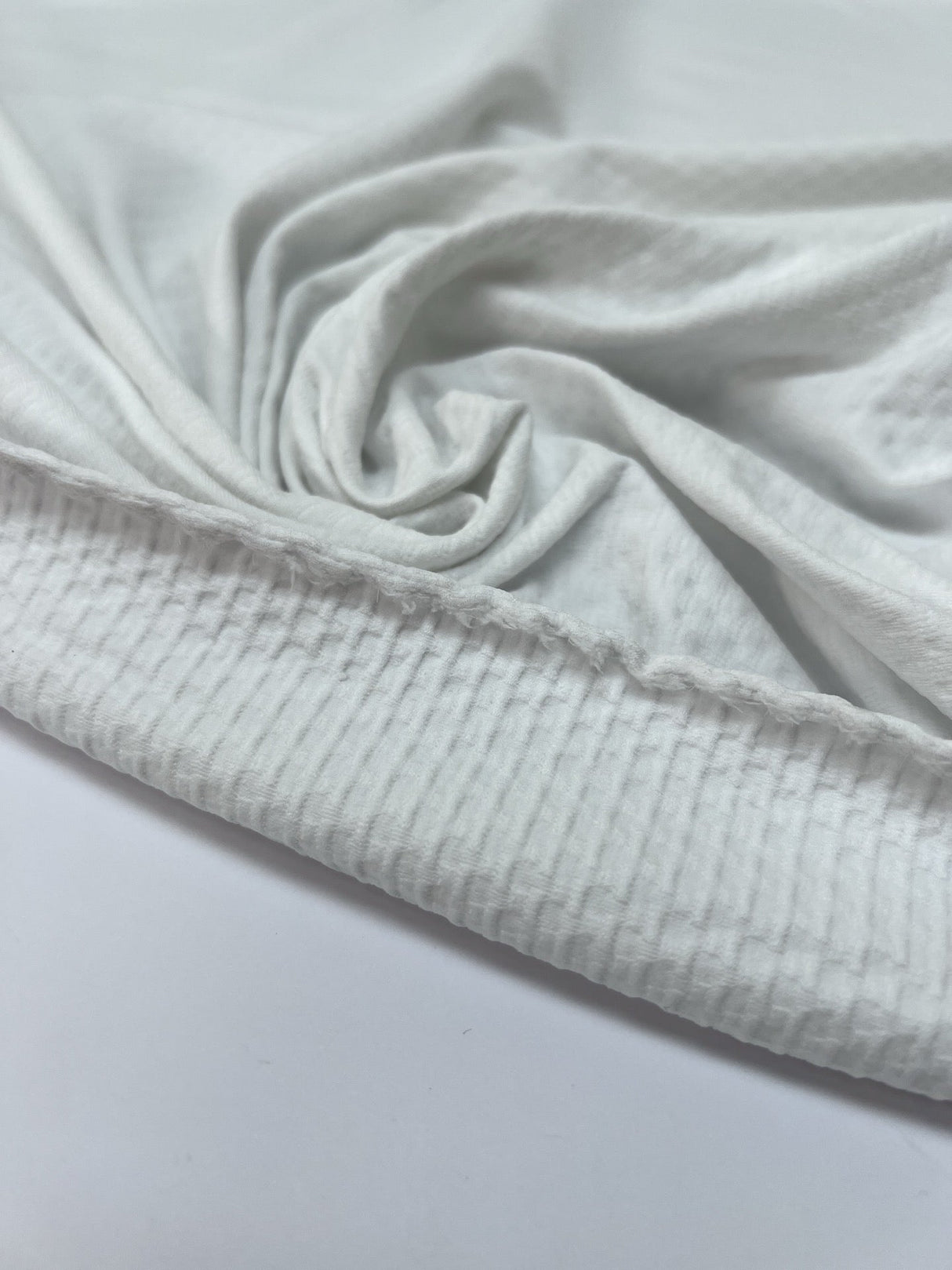 Polyamide Elastane Ribbed Knit White Gray