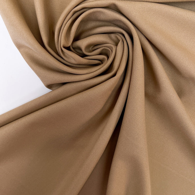 Beige Polyester Viscose Blend Twill