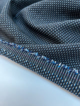 Wool Polka Dot Grey Blue Fabric