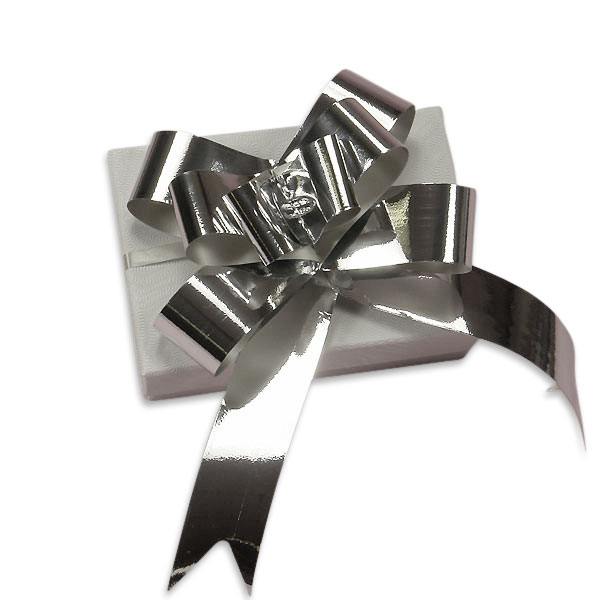 Metallic Finish Butterfly Pull Bows 4 '' Metallic Silver Color 50 each / package