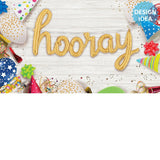 Foil Balloon Hooray Script Gold