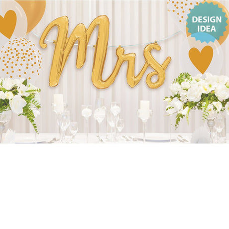 Foil Balloon 44 Inch Mrs. Script Air-Fill Only