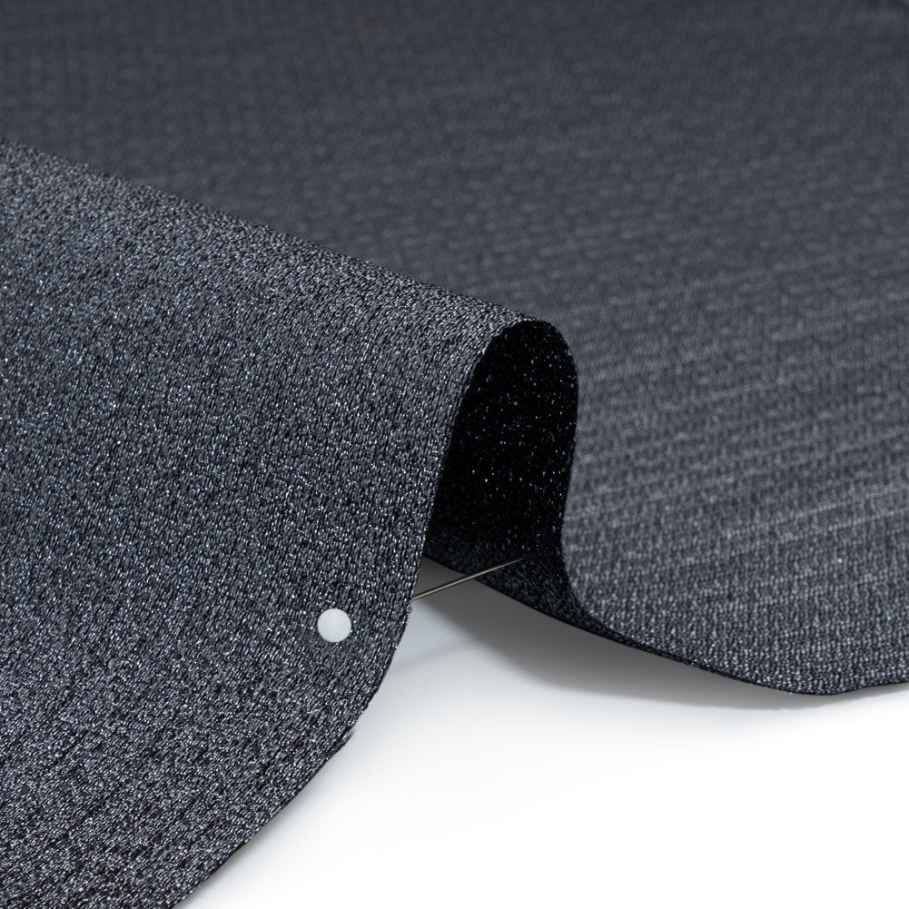 Metallic Luxury Brocade - Gray and Navy Crackled Ombre
