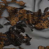 Metallic Luxury Burnout Brocade - Copper and Black Floral Border