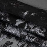 Metallic Luxury Burnout Brocade - Pale Blue and Black Floral Border