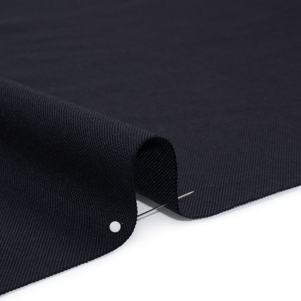 Wool Pique Suiting - Navy Blue Birdseye - Deadstock