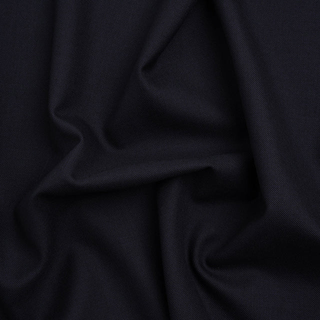 Wool Pique Suiting - Navy Blue Birdseye - Deadstock