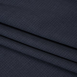 Wool Suiting - Navy and Black Micro Plaid - Deadstock