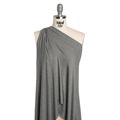 Stretch Rayon Jersey - Dark Heathered Gray - Deadstock
