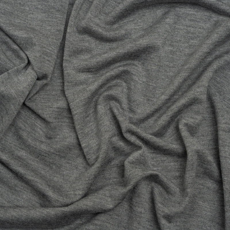 Stretch Rayon Jersey - Dark Heathered Gray - Deadstock