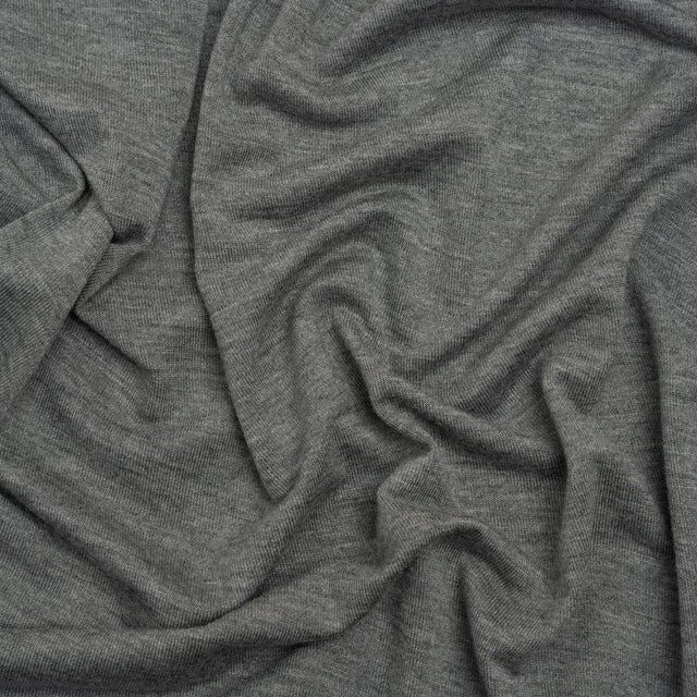 Stretch Rayon Jersey - Dark Heathered Gray - Deadstock