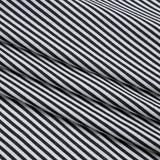 Cotton and Viscose Jersey Print - Midnight Navy and White Candy Stripes - Deadstock