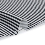 Cotton and Viscose Jersey Print - Midnight Navy and White Candy Stripes - Deadstock