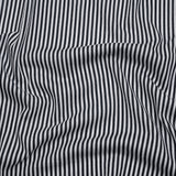 Cotton and Viscose Jersey Print - Midnight Navy and White Candy Stripes - Deadstock