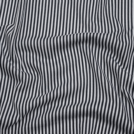 Cotton and Viscose Jersey Print - Midnight Navy and White Candy Stripes - Deadstock