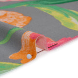 Super Soft Stretch Polyester Jersey - Neon Pink, Orange and Green Florals on Gray - Deadstock