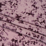 Stretch Polyester Woven - Dusty Lilac and Aubergine Abstract Tie Dye - Deadstock