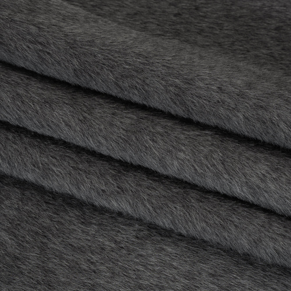 Alpaca Wool Coating Single Face - Charcoal