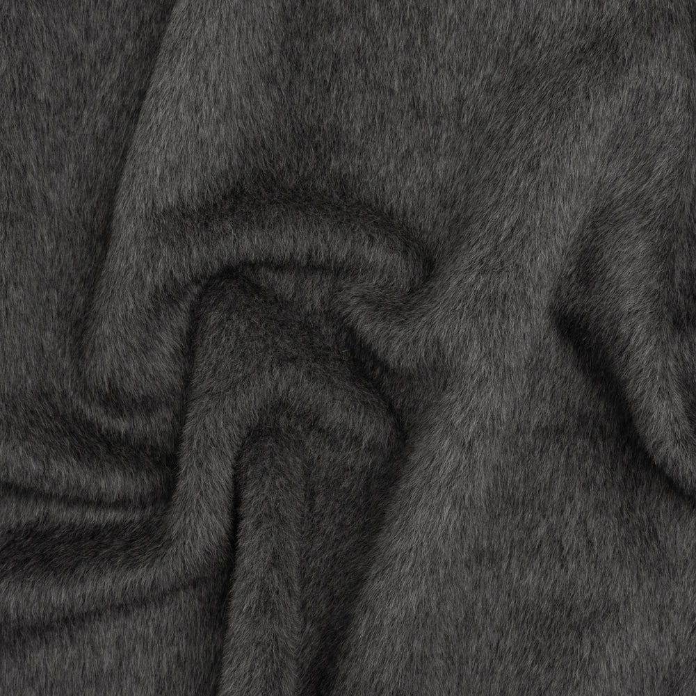 Alpaca Wool Coating Single Face - Charcoal