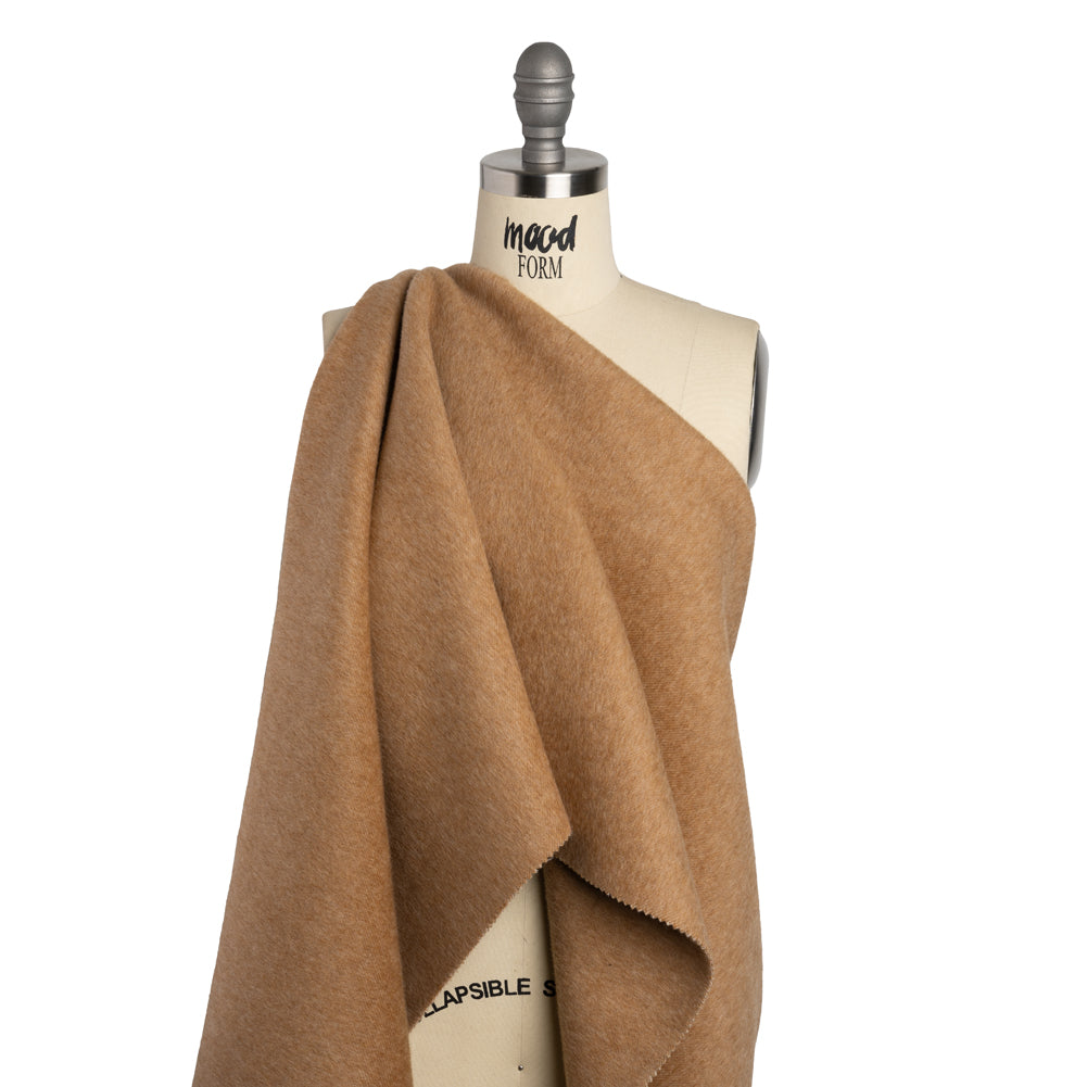Alpaca Wool Coating Double Face - Brown