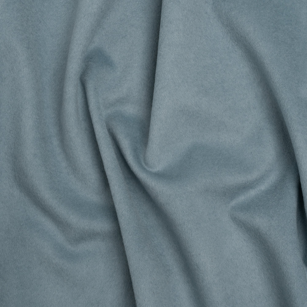 Brushed Lightweight Wool Blend Coating - Light Blue - Ellamar Collection