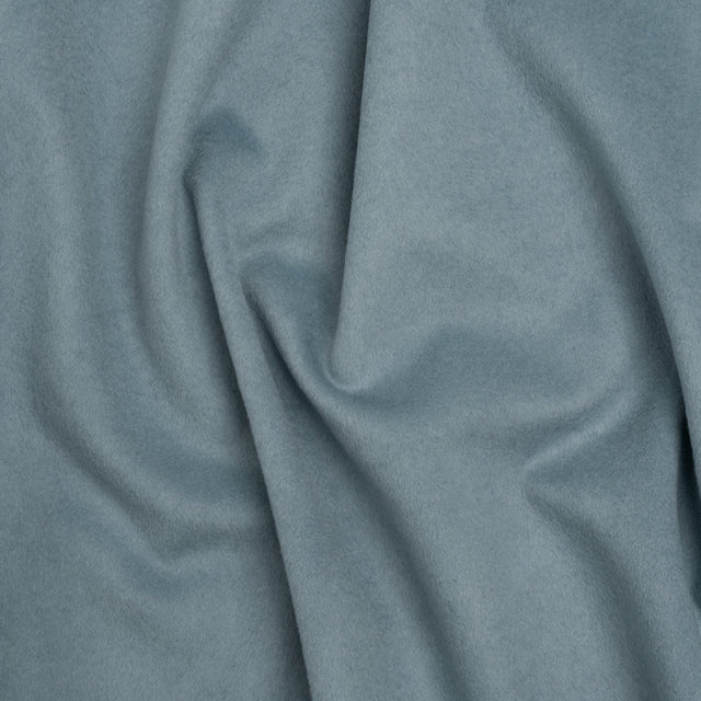Brushed Lightweight Wool Blend Coating - Light Blue - Ellamar Collection