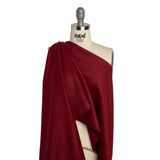 Brushed Lightweight Wool Blend Coating - Berry Red - Ellamar Collection