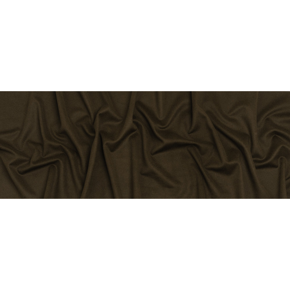 Brushed Lightweight Wool Blend Coating - Olive Brown - Ellamar Collection