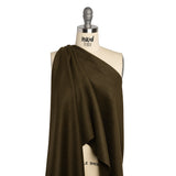 Brushed Lightweight Wool Blend Coating - Olive Brown - Ellamar Collection